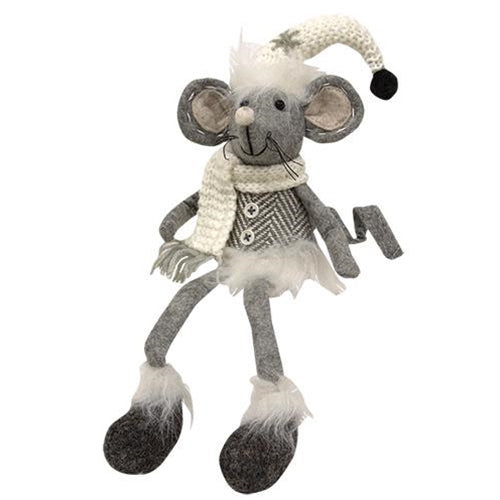 Dangle Leg Plush Gray Mouse