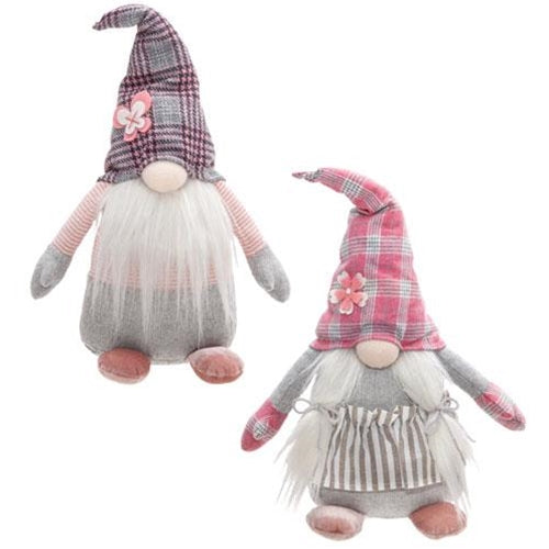 Mr. or Mrs. Gnome Flower Hat Garden Gnome 2 Asstd.