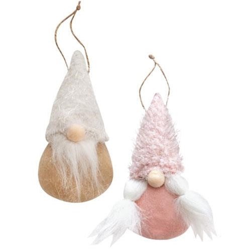 Mr. or Mrs. Fuzzy Hat Spring Gnome Ornament 2 Asstd. (Pack of 4)