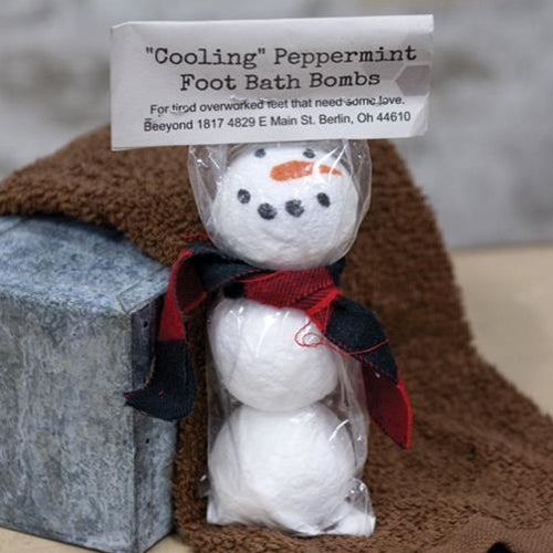 3/Pkg Peppermint Foot Bath Bomb Snowman (Pack of 2)