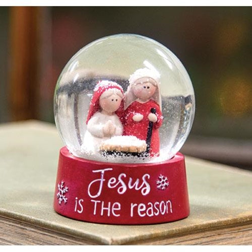 Jesus is the Reason Snow Globe w/Holy Family (Pack of 2)