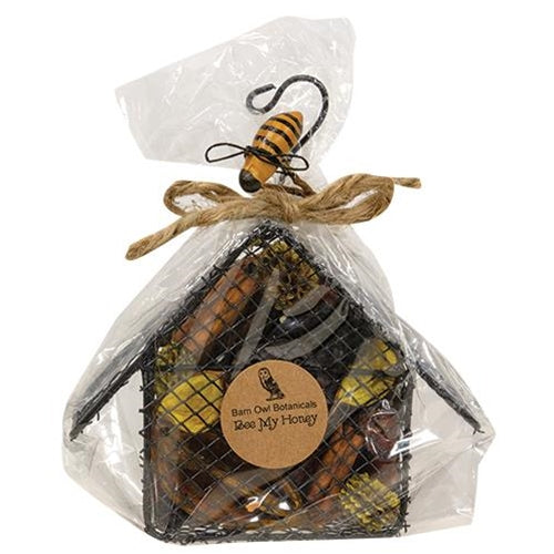 Wire Birdhouse Ornament w/Bee My Honey Potpourri