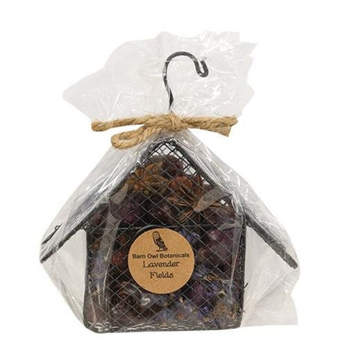 Wire Birdhouse Ornament w/Lavender Fields Potpourri (Pack of 2)