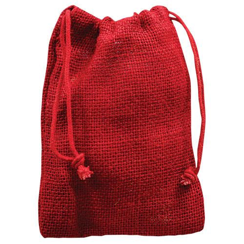 Red Burlap Drawstring Bag 4x6 (Pack of 4)