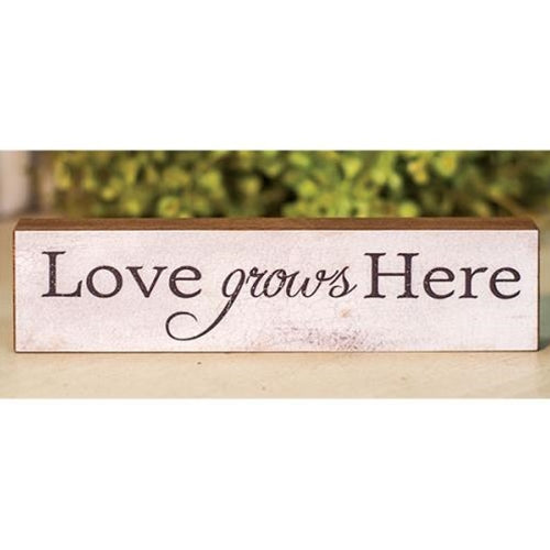 Love Grows Here Block (Pack of 4)