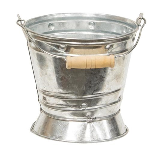 Natural Tin Mini Pail w/Handle (Pack of 4)