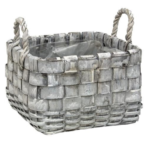 2/Set Square Graywashed Planter Baskets