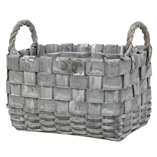 2/Set Rectangle Graywashed Planter Baskets