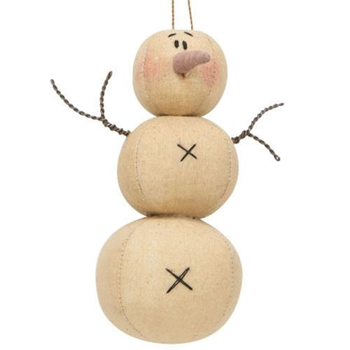 Fabric Snowman Ornament (Pack of 2)