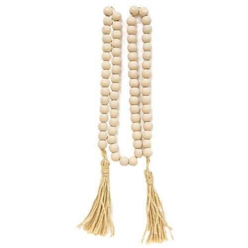 Ivory Wood Bead Garland 60