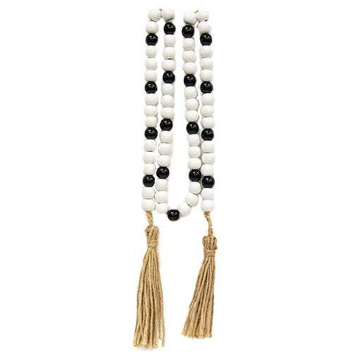 Black & White Wood Bead Garland 60