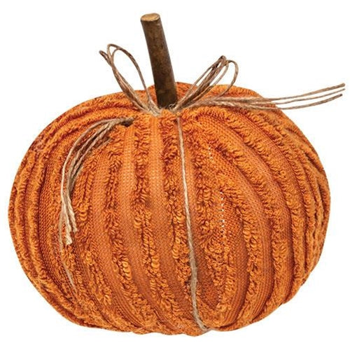 Orange Chenille Pumpkin 6 inch (Pack of 2)