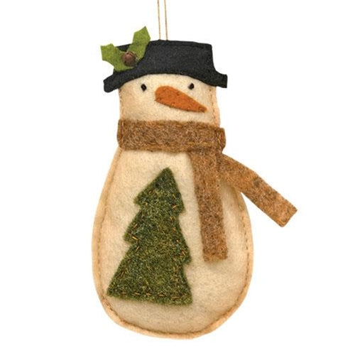 Felt Snowman w/ Tree Ornament (Pack of 4)