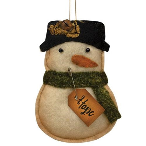 Felt Snowman  Hope Ornament  (Pack of 4)
