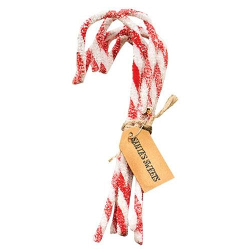 6/Set Sparkle Chenille Candy Canes  (Pack of 4)