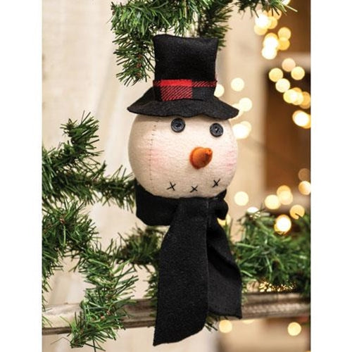 Felt Snowman Head Ornament (Pack of 4)