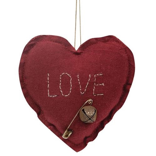 Love Heart Pillow Ornament (Pack of 4)