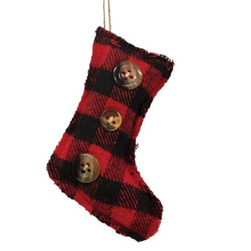 Buffalo Check Stocking Ornament (Pack of 4)