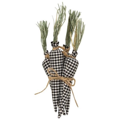 4/Set Black & White Gingham Carrots (Pack of 2)