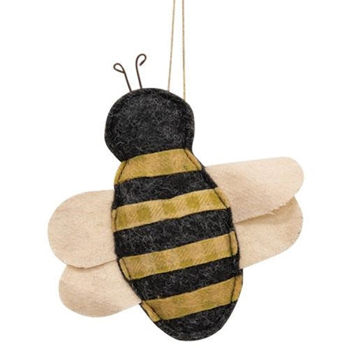 Primitive Bumblebee Ornament (Pack of 4)