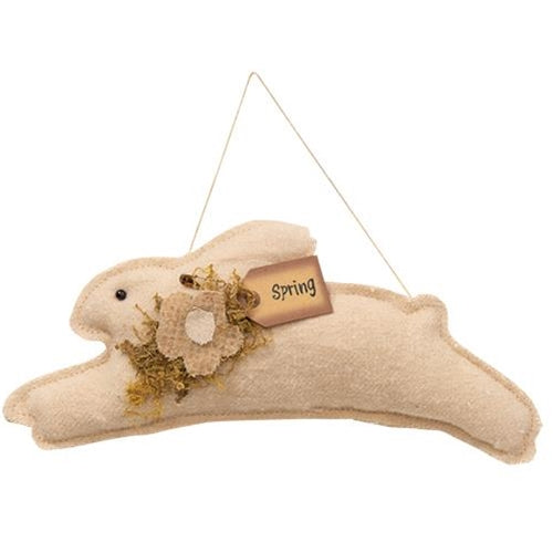 Leaping Spring Flower Bunny Ornament (Pack of 4)