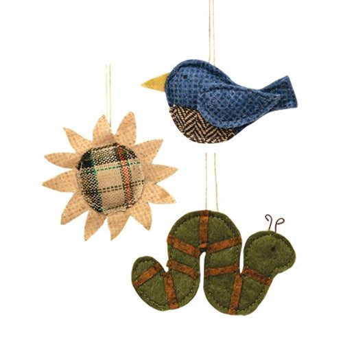 3/Set In the Garden Fabric Ornaments (Pack of 4)