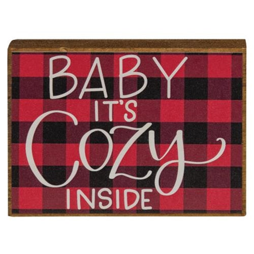 Baby It's Cozy Buffalo Check Block (Pack of 4)