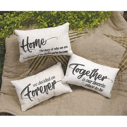 Home Together Forever Rectangle Pillow 3 Asstd. (Pack of 4)