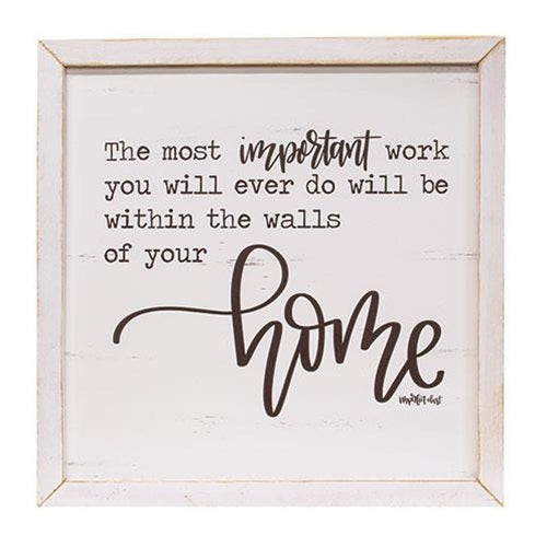 Most Important Work Framed Print White Frame