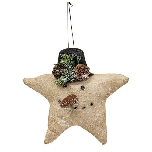 Vintage Snowman Star Ornament (Pack of 2)