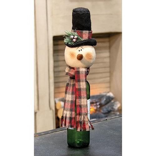 Lodge Snowman Head Bottle Topper (Pack of 2)