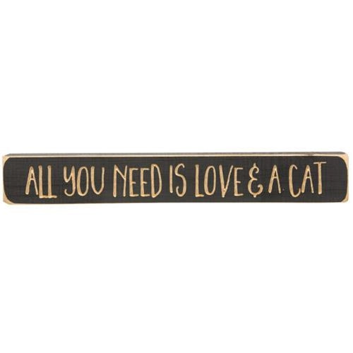 All You Need Is Love & A Cat Engraved Block 12