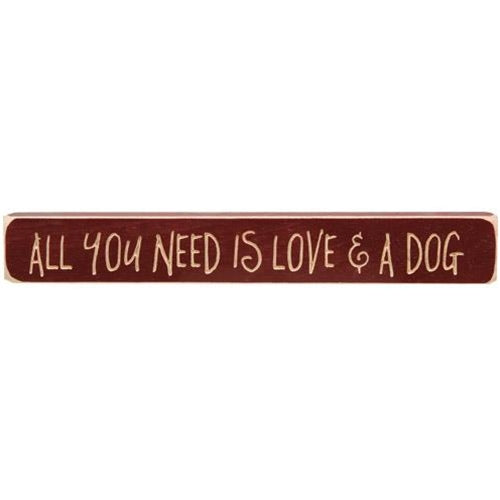 All You Need Is Love & A Dog Engraved Block 12