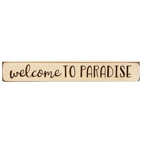 Welcome to Paradise Engraved Block 12