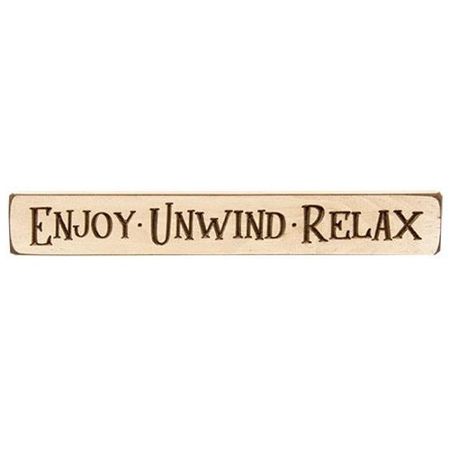 Enjoy Unwind Relax Engraved Block 12
