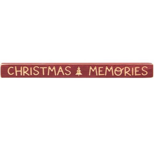 Christmas Memories Engraved Block Barn Red 18