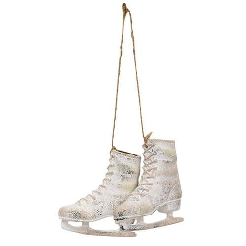 White Ice Skates Ornament  (Pack of 4)