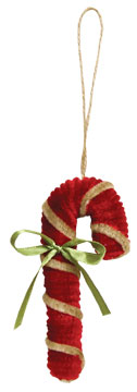 Chenille Candy Cane Ornament (Pack of 4)