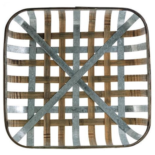 Square Tobacco Basket With Metal Straps 22