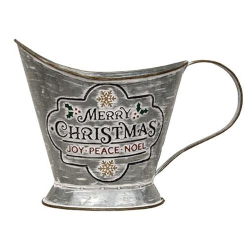 Merry Christmas Metal Coal Bucket 6