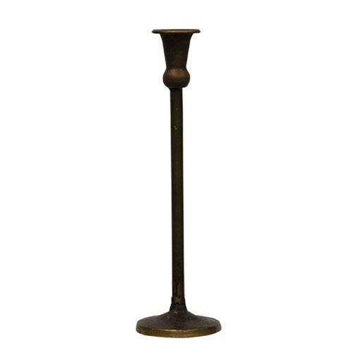 Antiqued Brass Maglia Taper Holder 12.5