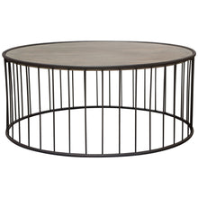 Load image into Gallery viewer, Gibson 38&quot; Round Cocktail Table with Grey Oak Finished Top and Metal Base by Diamond Sofa
