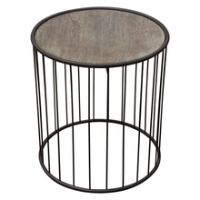 Load image into Gallery viewer, Gibson 22&quot; Round End Table with Grey Oak Finished Top and Metal Base by Diamond Sofa
