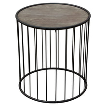Load image into Gallery viewer, Gibson 22&quot; Round End Table with Grey Oak Finished Top and Metal Base by Diamond Sofa
