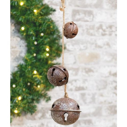 Vintage Glitter Rusty Bells Trio String (Pack of 2)