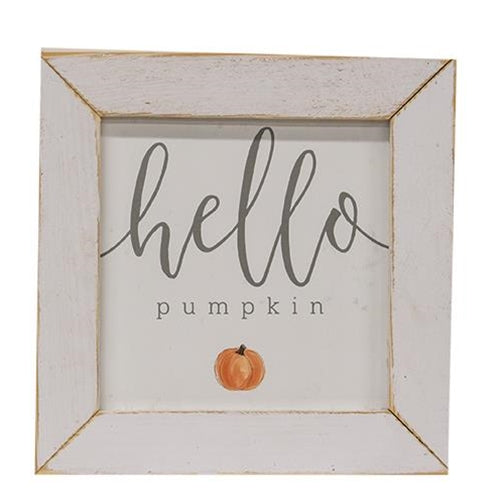 Hello Pumpkin Print White Wash Frame (Pack of 2)