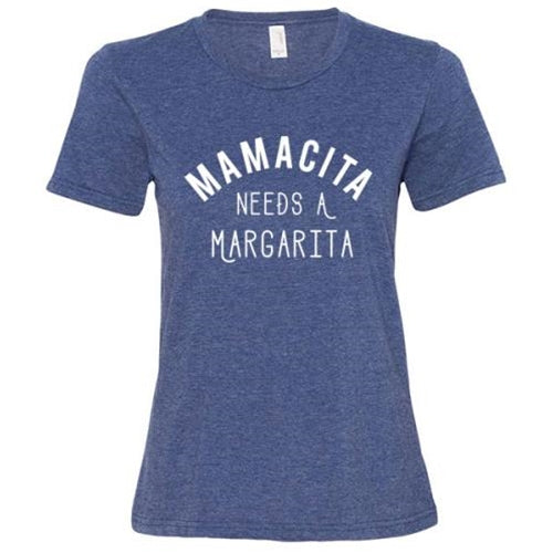 Mamacita Needs A Margarita T-Shirt Heather Blue Small