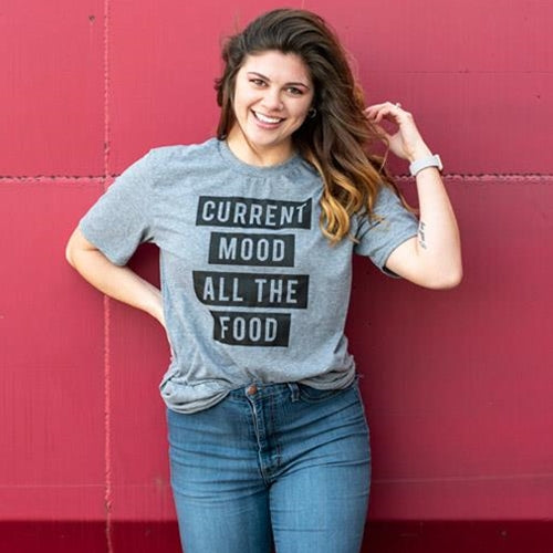 *Current Mood All The Food T-Shirt Heather Graphite XL