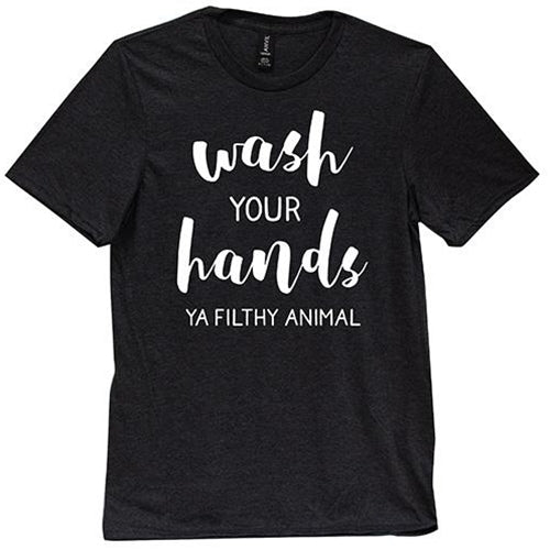 Wash Your Hands Ya Filthy Animal T-Shirt Black  Small