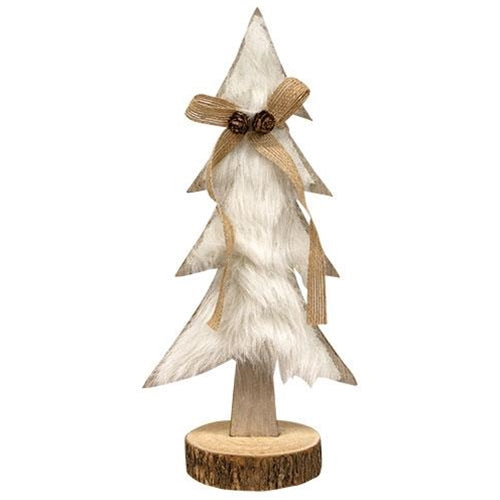 Fuzzy Christmas Tree On Base (Pack of 4)